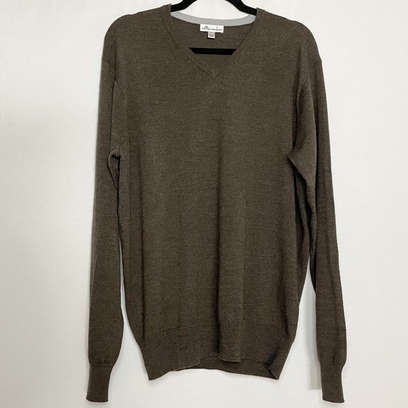 NWOT Peter Millar Merino Wool Silk Luxe Blend V-Neck Men's L Sweater